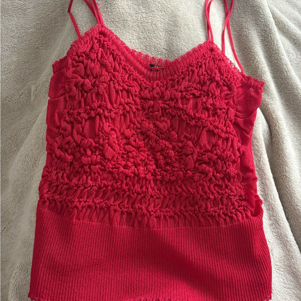 Christian Lacroix Red Textured Camisole
